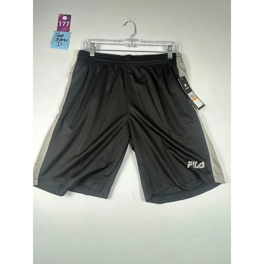 Fila Men's Micromesh Athletic Shorts Small Black Gray Performance NWT MSRP $35